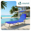 Chaise longue pliante avec pare soleil bleu - vuunut.com