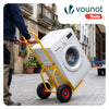 Diable pliant chariot de transport avec roue pneumatique charge 200kg jaune - vuunut.com