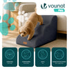 Escalier pour chien et chat en mousse haute densite et housse lavable 57x40x40cm gris - vuunut.com