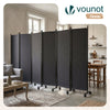 Paravent interieur separateur avec roue 6 panneaux autoportant pliable 340 x 30 x 171 cm Anthracite - vuunut.com