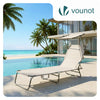 Chaise longue pliante avec pare soleil beige - vuunut.com