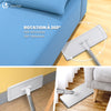 Balai microfibre et Seau Essoreur avec 6 serpillères Réutilisables Balai Plat Double compartiment blanc - vuunut.com