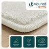 Tapis de salon poils ras doux antiderapant 60x180cm uni crème - vuunut.com