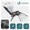Chaise Longue inclinable en textilene avec porte gobelet et portable Noir Lot de 1 - vuunut.com
