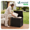 Coffre de Rangement Exterieur 126L en PP 56x43x53CM Style Polyrotin Marron - vuunut.com