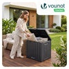 Coffre de Rangement Exterieur 126L en PP avec Système de Verrouillage 56x44x53CM Anthracite - vuunut.com