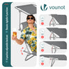 Lot de 2 chaise longue pliante avec pare soleil gris - vuunut.com