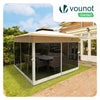 Tonnelle de jardin exterieure pliable avec moustiquaire 3.6x3.6m beige - vuunut.com