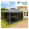 Tonnelle de jardin exterieure pliable avec moustiquaire 3.6x3.6m gris - vuunut.com