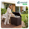 Coffre de Rangement Exterieur 126L en PP avec Système de Verrouillage 56x44x53CM Marron - vuunut.com