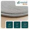 Tapis de salon poils ras doux antiderapant ф200cm uni gris - vuunut.com