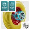 Lot de 4 Roue increvable 4.80/4.00-8 en PU pour brouette diable alesage 20mm 392x92 mm Jaune - vuunut.com