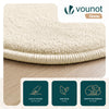 Tapis de salon poils ras doux antiderapant ф200cm uni beige - vuunut.com