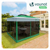 Tonnelle de jardin exterieure pliable avec moustiquaire 3.6x3.6m vert - vuunut.com