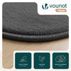 Tapis de salon poils ras doux antiderapant ф200cm uni anthracite - vuunut.com