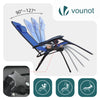 Lot de 2 Chaise longue inclinable en textilene avec table d'appoint porte gobelet et portable bleu - vuunut.com