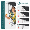 Lot de 2 chaise longue pliante avec pare soleil noir - vuunut.com
