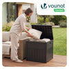 Coffre de Rangement Exterieur 126L en PP 56x43x53CM Style Bois Noir - vuunut.com