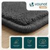 Tapis de salon poils ras doux antiderapant 60x180cm uni anthracite - vuunut.com