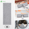 Balai microfibre et Seau Essoreur avec 6 serpillères Réutilisables Balai Plat Double compartiment gris - vuunut.com