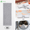 Balai microfibre et Seau Essoreur avec 6 serpillères Réutilisables Balai Plat Double compartiment blanc - vuunut.com
