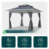 Tonnelle de jardin exterieure pliable avec moustiquaire Pop up 3.6x3.6m gris - vuunut.com