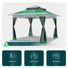 Tonnelle de jardin exterieure pliable avec moustiquaire Pop up 3.6x3.6m vert - vuunut.com