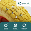 Lot de 4 Roue increvable 3.5-4 en PU pour brouette diable alesage 16mm 260x85mm Jaune - vuunut.com