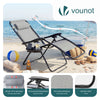 Lot de 2 Chaise longue inclinable en textilene avec table d'appoint porte gobelet et portable gris - vuunut.com