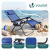 Lot de 2 Chaise longue inclinable en textilene avec table d'appoint porte gobelet et portable bleu - vuunut.com