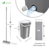 Balai microfibre et Seau Essoreur avec 6 serpillères Réutilisables Balai Plat Double compartiment gris - vuunut.com