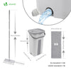 Balai microfibre et Seau Essoreur avec 6 serpillères Réutilisables Balai Plat Double compartiment blanc - vuunut.com