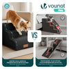 Escalier pour chien et chat en mousse haute densite et housse lavable 57x40x40cm noir - vuunut.com