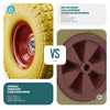 Lot de 4 Roue increvable 3.5-4 en PU pour brouette diable alesage 16mm 260x85mm Jaune - vuunut.com