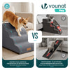 Escalier pour chien et chat en mousse haute densite et housse lavable 72x40x50cm gris - vuunut.com