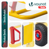 Diable pliant chariot de transport avec roue pneumatique charge 200kg jaune - vuunut.com