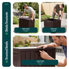 Coffre de Rangement Exterieur 126L en PP avec Système de Verrouillage 56x44x53CM Marron - vuunut.com