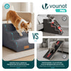 Escalier pour chien et chat en mousse haute densite et housse lavable 57x40x40cm gris - vuunut.com
