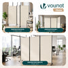 Paravent interieur separateur avec roue 3 panneaux autoportant pliable 262x 30 x 180 cm Beige - vuunut.com