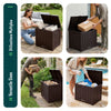 Coffre de Rangement Exterieur 126L en PP avec Système de Verrouillage 56x44x53CM Marron - vuunut.com