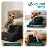 Escalier pour chien et chat en mousse haute densite et housse lavable 57x40x40cm noir - vuunut.com