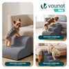 Escalier pour chien et chat en mousse haute densite et housse lavable 57x40x40cm gris - vuunut.com