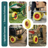 Lot de 4 Roue increvable 4.80/4.00-8 en PU pour brouette diable alesage 20mm 392x92 mm Jaune - vuunut.com
