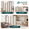 Paravent interieur separateur avec roue 4 panneaux autoportant pliable 228x 30 x 171 cm Beige - vuunut.com
