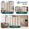 Paravent interieur separateur avec roue 6 panneaux autoportant pliable 340 x 30 x 171 cm Beige - vuunut.com