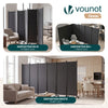 Paravent interieur separateur avec roue 6 panneaux autoportant pliable 340 x 30 x 171 cm Anthracite - vuunut.com