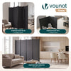 Paravent interieur separateur avec roue 4 panneaux autoportant pliable 228x 30 x 171 cm Anthracite - vuunut.com