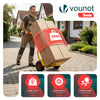 Diable pliant chariot de transport avec roue pneumatique charge 200kg jaune - vuunut.com