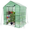 Serre de jardin avec etageres et bache PE renforcee 135g/m2 143x143x195cm Vert - vuunut.com