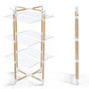 Sechoir a linge etendoir tour pliable 3 niveaux 69x69x136 cm style bois blanc - vuunut.com